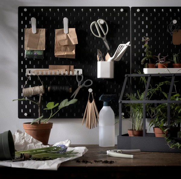 SKÅDIS Pegboard, black, 56x56 cm