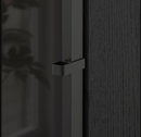 BILLY / HÖGBO Bookcase combination w glass doors, black oak effect/black, 40x30x202 cm