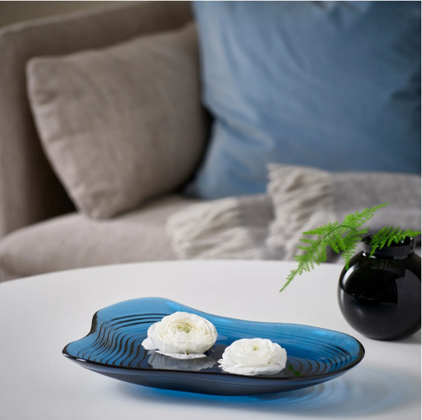 HÄCKPOPPEL decorative bowl , blue, 24 cm