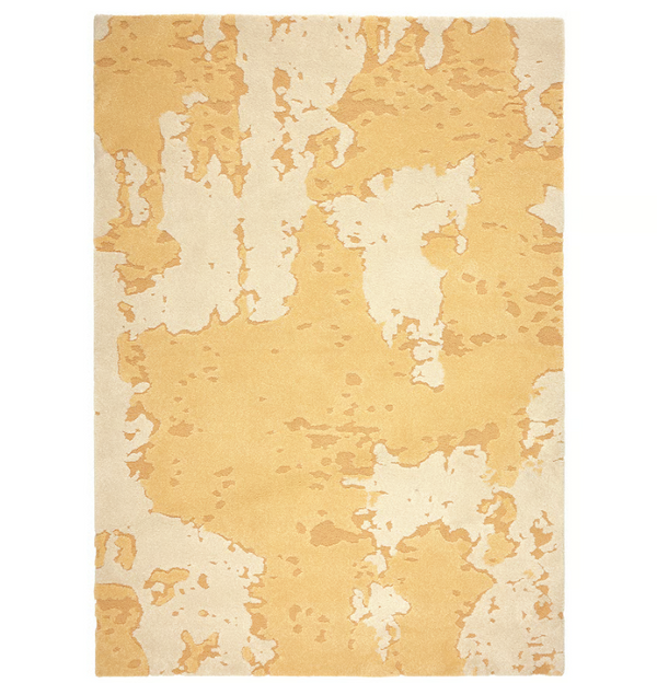 RINGKLOCKA Rug, low pile, yellow/off-white, 160x230 cm