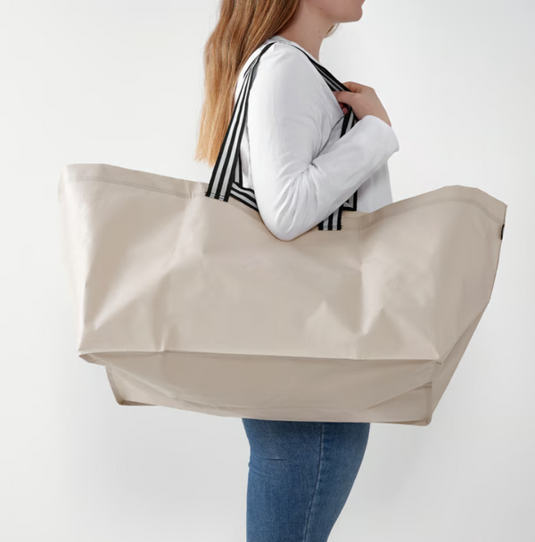 GÖRSNYGG Carrier bag, large, light beige, 57x37x39 cm/71 l