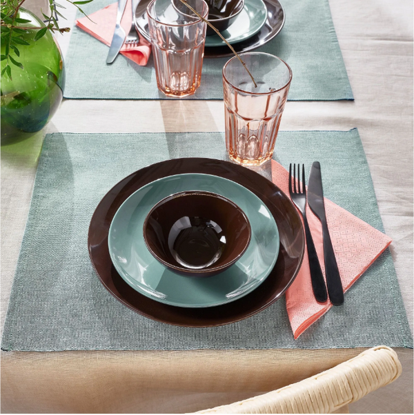 SVARTSENAP place mat , green/blue, 35x45 cm