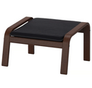 POÄNG Ottoman frame, brown/Cushion Knisa black