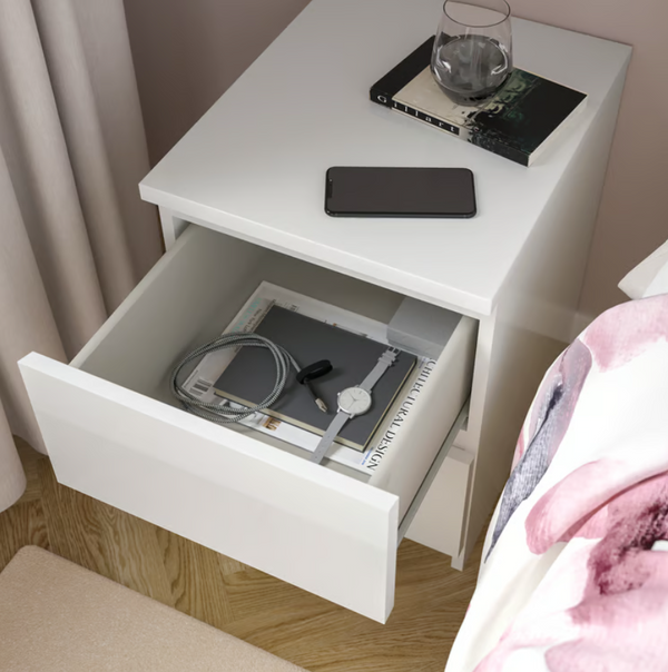 MALM Chest of 2 drawers, high-gloss white, 40x55 cm