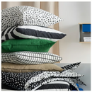 SLÅNHÖSTMAL Cushion cover, black white/stripe pattern, 50x50 cm