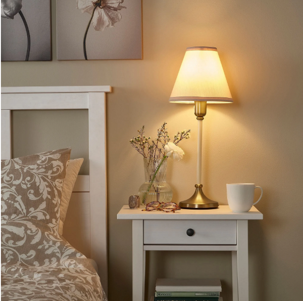 FLYGHÖJD lampshade, brass-beige, 54 cm