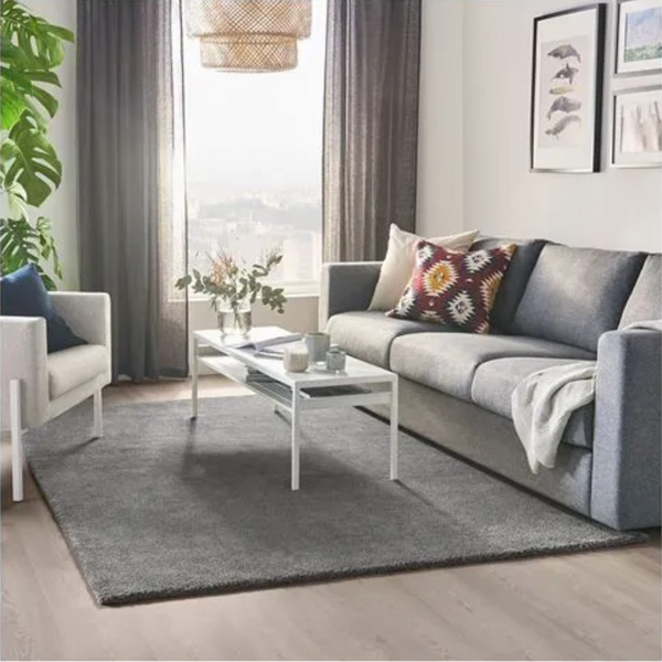 STOENSE large rug, medium grey, 170x240 cm, low pile