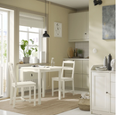 HAUGA Drop-leaf table, white/birch veneer, 55/82/109x74 cm