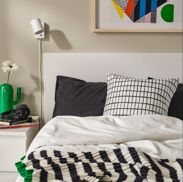 MÄSTERROT Cushion cover, white/black, 50x50 cm