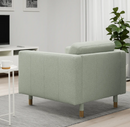 LANDSKRONA armchair, Gunnared light green / LANDSKRONA leg wood 15 cm
