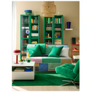 BILLY Bookcase with glass doors, green, 80x30x202 cm
