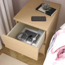 MALM bedside table, white stained oak veneer, 40x55 cm