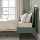 TÄLLÅSEN double bed, grey-green, 160x200 cm/LUROY/SKORVA