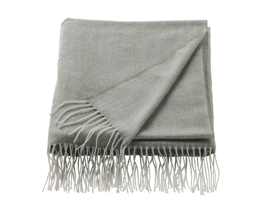 HOLMVI throw, light grey-green, 120x160 cm