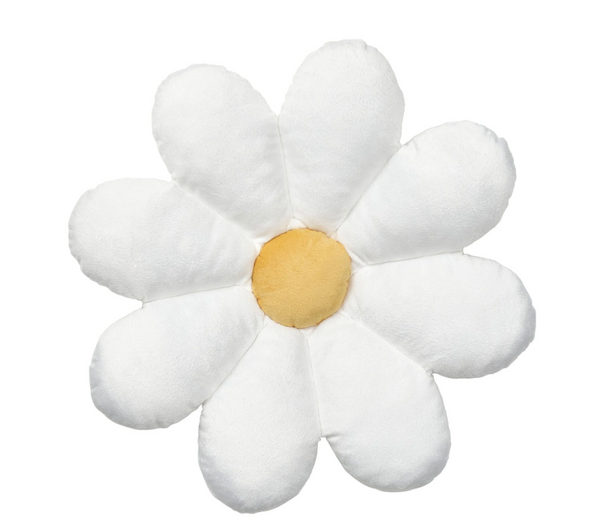 SKOGSDUVA cushion, white/yellow, 47x8 cm