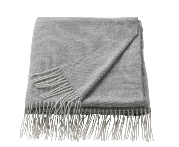 HOLMVI throw, grey, 120x160 cm