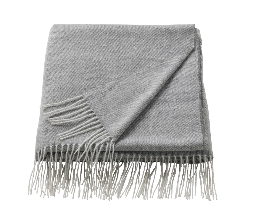 HOLMVI throw, grey, 120x160 cm