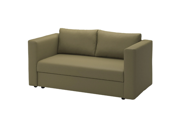 SKONABACK 2-seat sofa-bed, vissle yellow/green