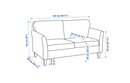 EKHOLMA 2-seat frame/EKHOLMA 2-seat sofa cover, kilanda brown-red