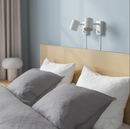 MALM Bed frame, high, white stained oak veneer, 140x200 cm/LUROY/SKORVA