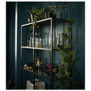 VITTSJÖ Shelving unit, black-brown/glass, 100x175 cm
