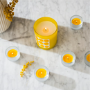SVARTOXBÄR Scented tealight, Mimosa/yellow, 3.5 hr