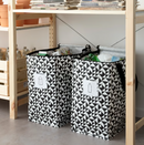 KNALLA Bag, black/white, 40x25x47 cm/47 l