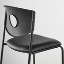 STOLJAN Chair frame with backrest, black/STOLJAN Seat, Bomstad black