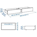 MALM bedside drawer, white stained oak veneer, 200 cm, 2 pack