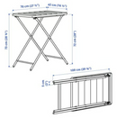 TORPARÖ Table, outdoor, white/foldable, 70x42 cm