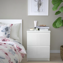 MALM Chest of 2 drawers, high-gloss white, 40x55 cm