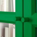 BILLY Bookcase with glass doors, green, 80x30x202 cm