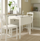 HAUGA Drop-leaf table, white/birch veneer, 55/82/109x74 cm