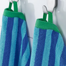 SLÅNHÖSTMAL Bath towel, bright blue/light blue striped, 70x140 cm (28x55 ")