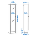 BILLY / HÖGBO Bookcase combination w glass doors, black oak effect/black, 40x30x202 cm