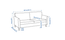 EKHOLMA 3-seat sofa frame/ EKHOLMA cover kilanda light beige
