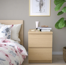 MALM bedside table, white stained oak veneer, 40x55 cm