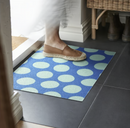 KÖRFÄLTSPIL Door mat, blue green/circle pattern, 40x60 cm