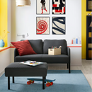 GLOSTAD Footstool, Knisa dark grey