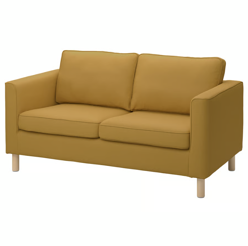 PÄRUP Frame, 2-seat sofa/PÄRUP Cover for 2-seat sofa, Vissle yellow-brown