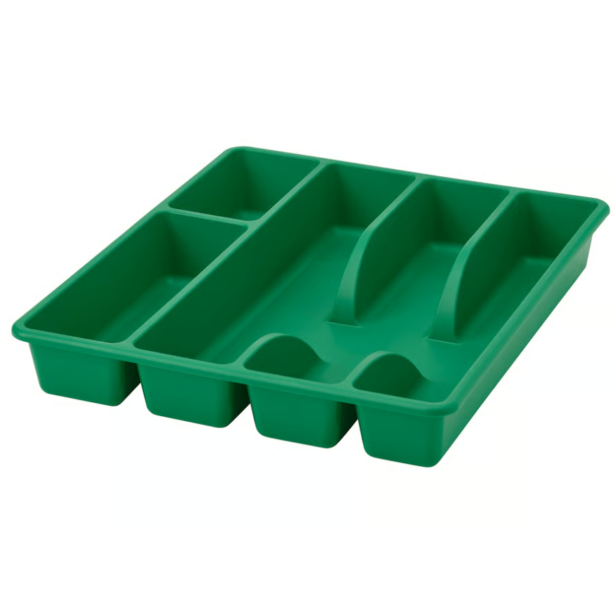 SMÄCKER Cutlery tray, bright green, 31x26 cm