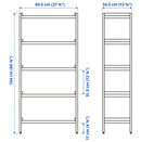 EKENABBEN Open shelving unit, aspen/blue, 70x34x154 cm