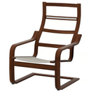 POÄNG Armchair frame, brown / POÄNG  cushion, Knisa light beige