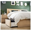 MALM bedside drawer, white stained oak veneer, 200 cm, 2 pack