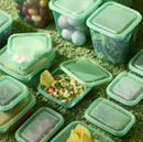 PRUTA Food container with lid, set of 17, green