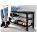TJUSIG Bench with shoe storage, black, 108x34x50 cm