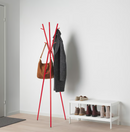 EKRAR Hat and coat stand, bright red, 169 cm