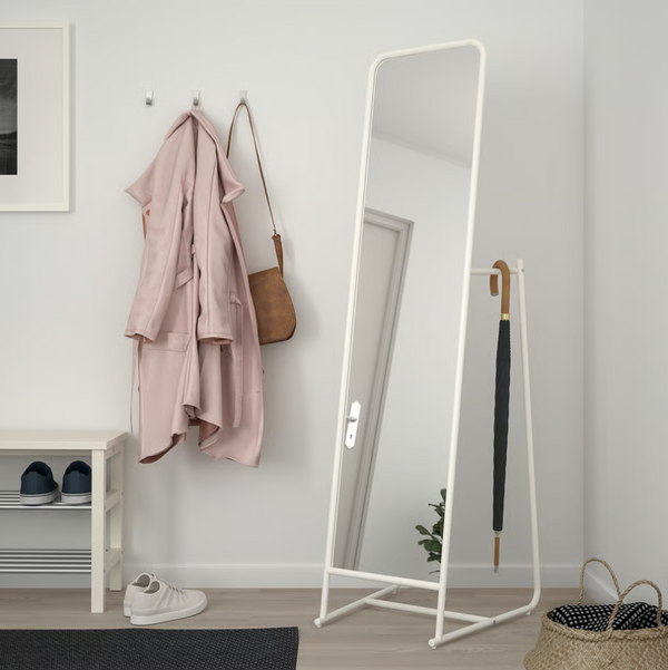 KNAPPER Standing mirror, white, 48x160 cm