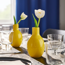 BLODBJÖRK Vase, yellow, 16 cm