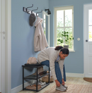 NIPÅSEN Bench with shoe storage, black, 79x35x52 cm